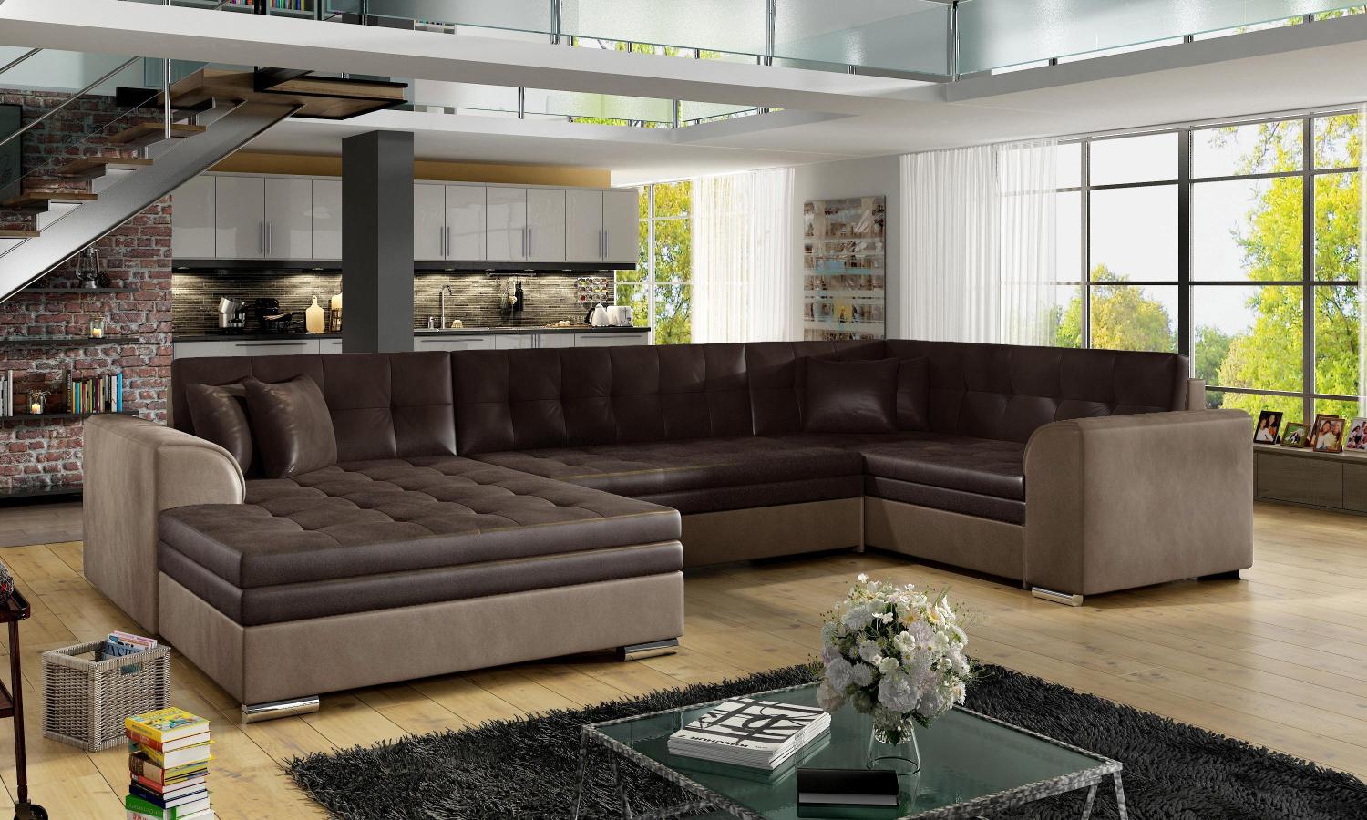 Wohnideebilder Damario Dunkelbraun Ecksofas & Eckcouches Dam_22 Bild 1