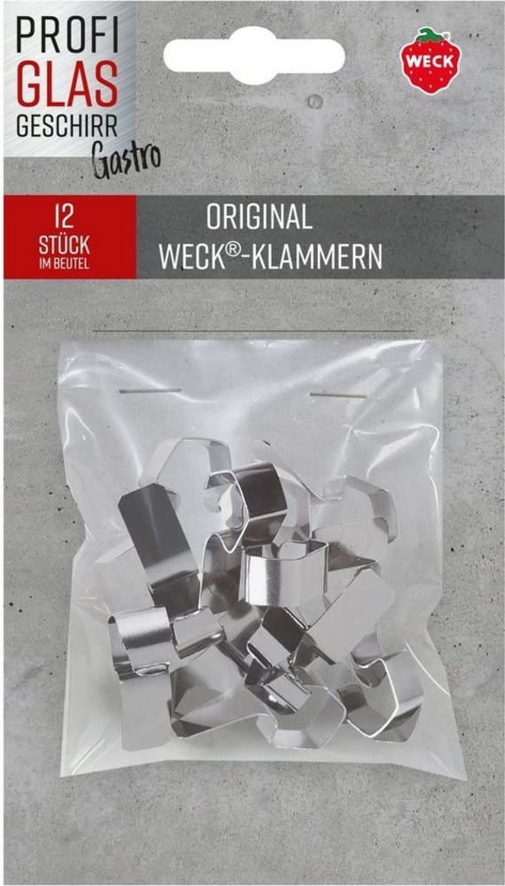 WECK Einmachglas 12er Beutel Weck Klammern mit Trägerkarte "Gastro" 76132 Bild 1