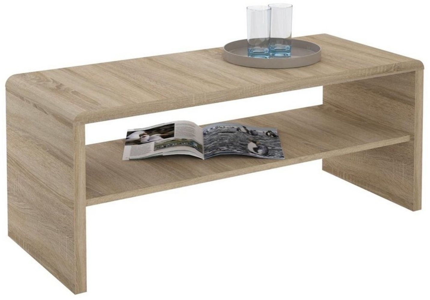 CARO-Möbel TV Lowboard Couchtisch Fernsehtisch Lenni, in Sonoma Eiche, mit Ablagefach, 100 x 40 x 40 cm Bild 1