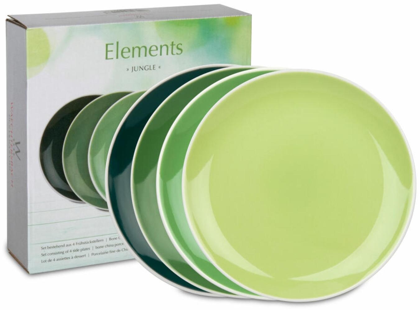 Waechtersbach Elements Jungle Teller 4er Set, Speiseteller, im Geschenkkarton, Bone China, Grün, Ø 19 cm, 41 5 973 1000 Bild 1