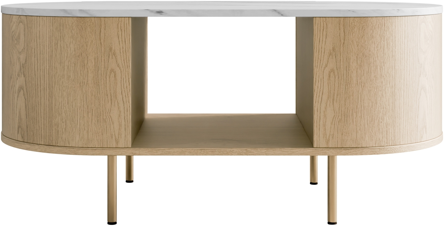 Couchtisch Lygrint (Farbe: Eiche Cremona / Marmor Weiß + Gold) Bild 1