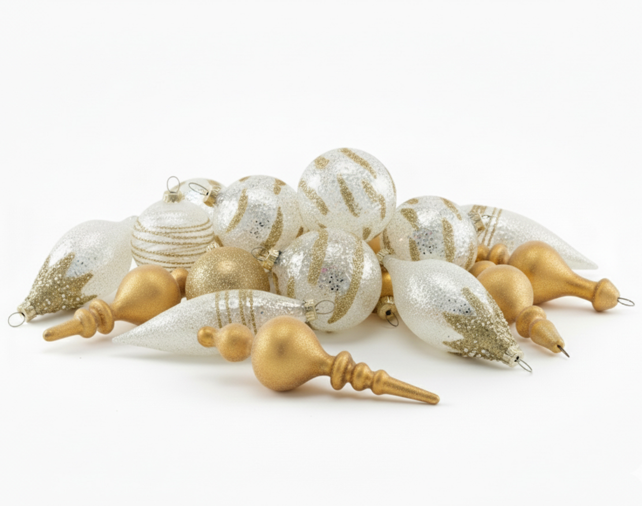 Weihnachtskugel 25er Set ICICLE Glas Transparent Gold Bild 1
