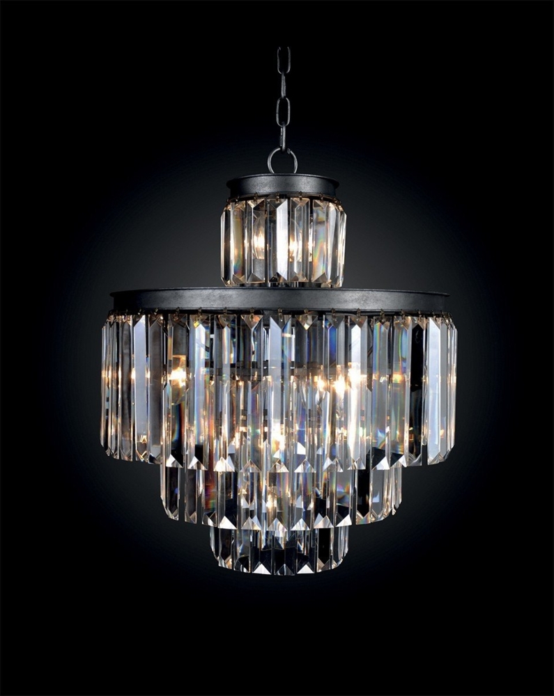 Signature 'FULGURANT' Grauer Kronleuchter aus verzinktem Metall - H63 cm - Grau Bild 1