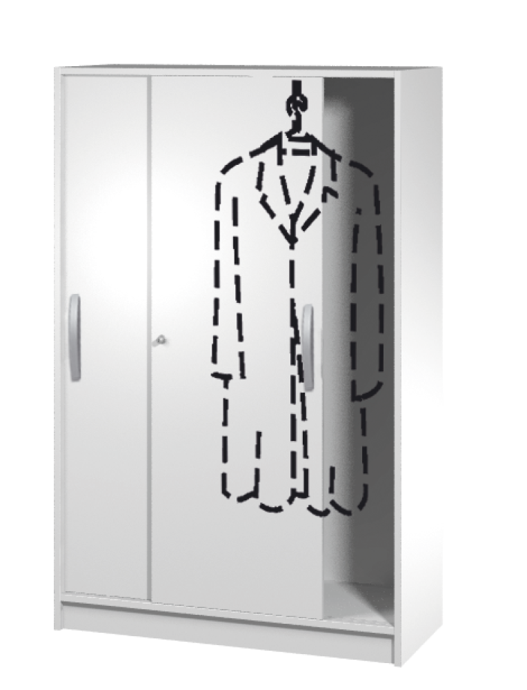 Schiebetürenschrank mit Garderobe rechts 4 OH, tec-art, 100x42x156cm, Lichtgrau Bild 1