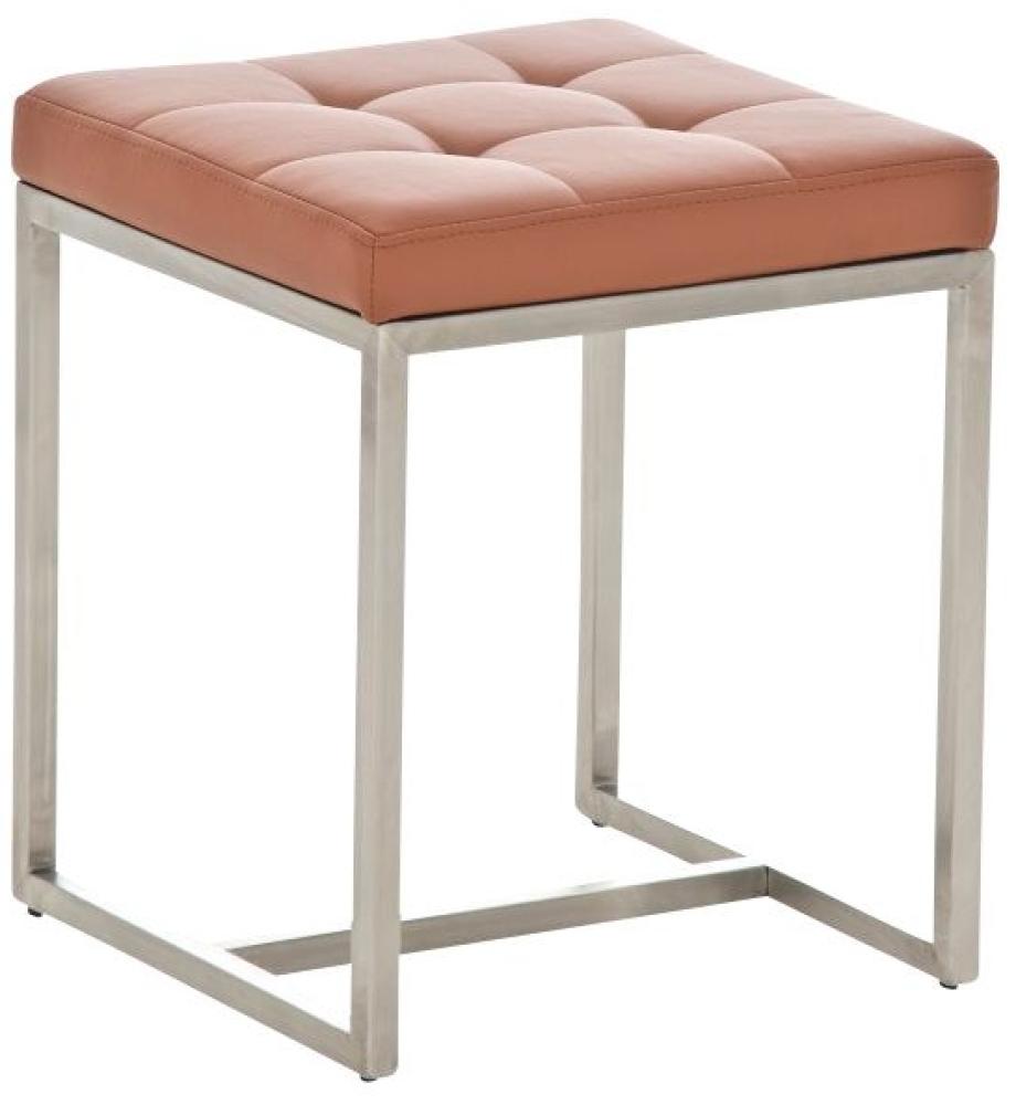 Sitzhocker - BRIT 2 - Hocker Sessel Kunstleder Hellbraun 40x40cm Bild 1