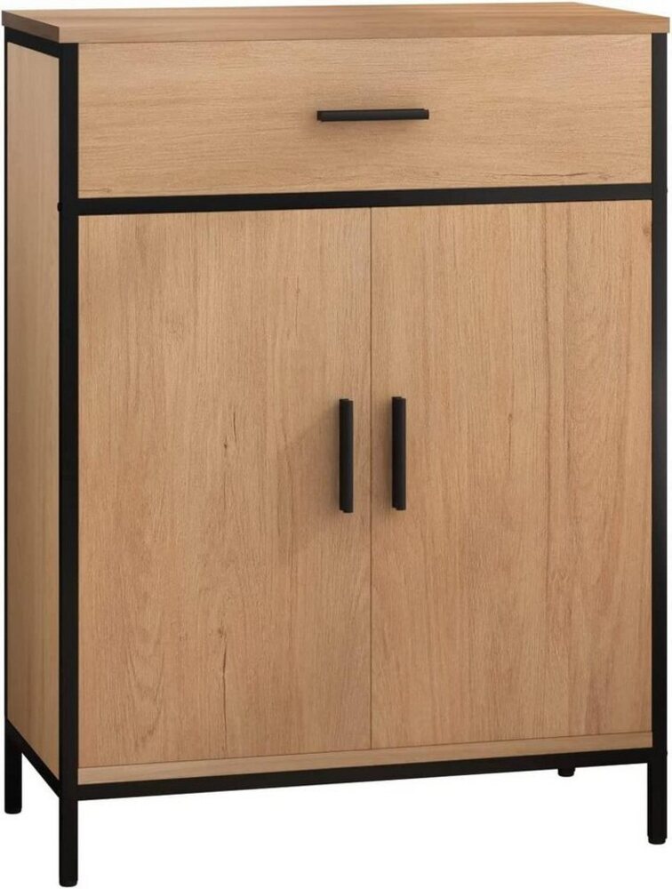 EUGAD Beistellschrank mit verstellbarem Regal, 1 Schublade 2 Türen 60 x 80 x 30 cm Bild 1