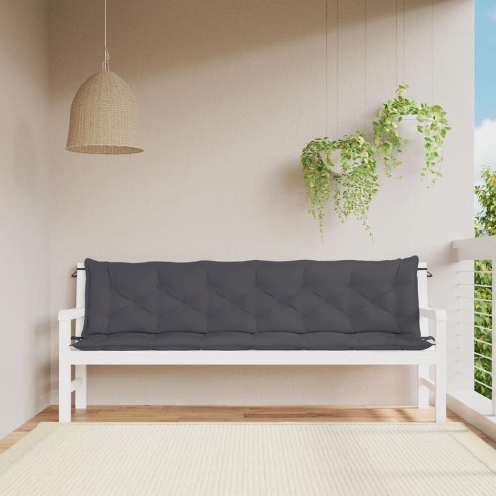 vidaXL Gartenbank-Auflagen 2 Stk. Anthrazit 200x50x7 cm Oxford-Gewebe Bild 1