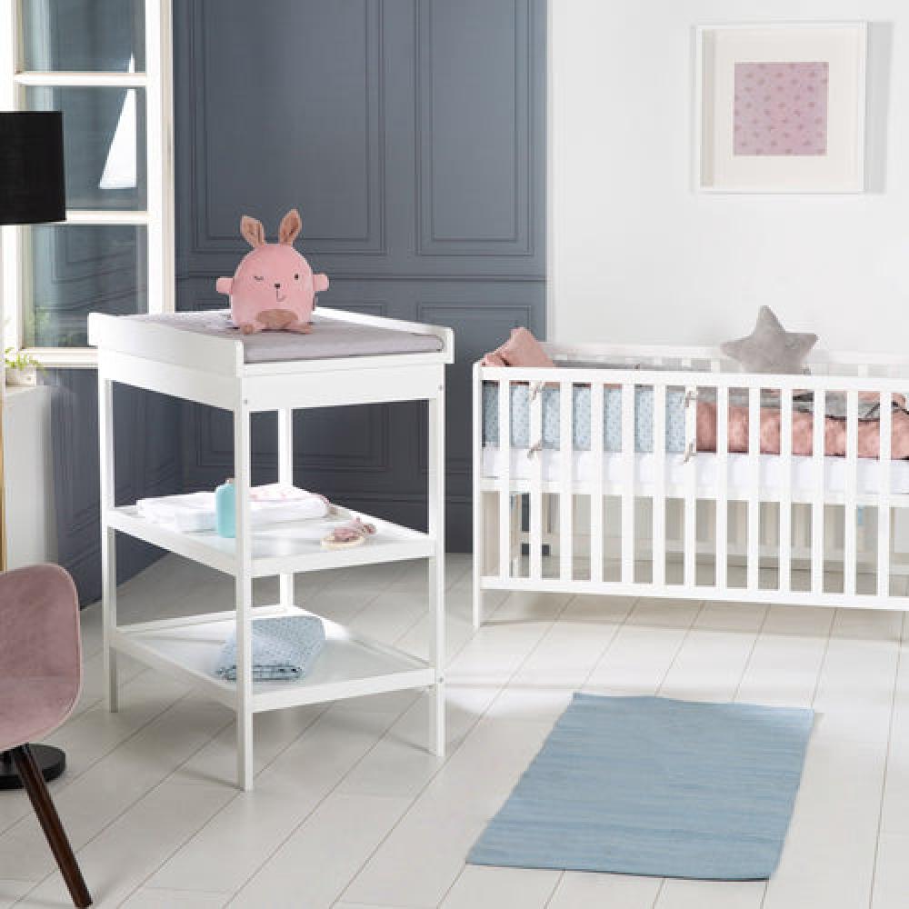 Roba 2-tlg. Babyzimmerset inkl. Wickelregal mit Wickelauflage und Babybett Bild 1