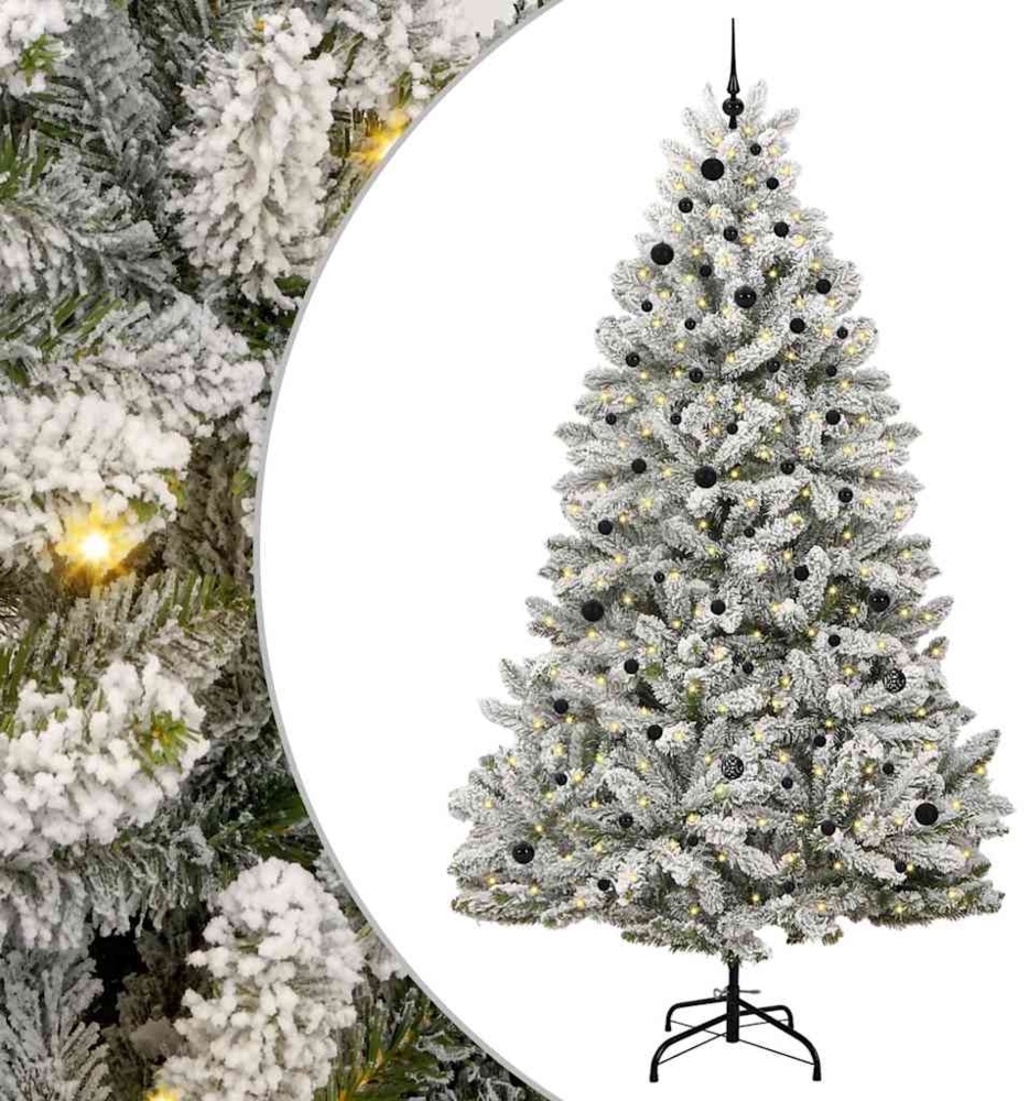vidaXL Künstlicher Weihnachtsbaum Grün und Weiß 270 cm PVC und Metall 3395776 Bild 1