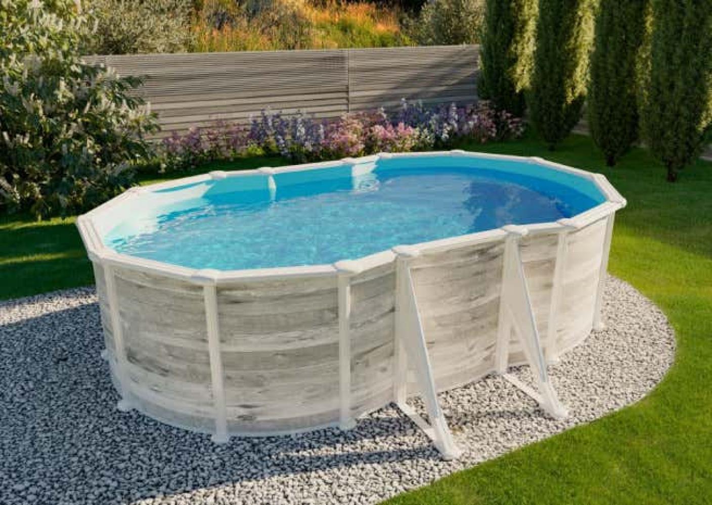 Gre Pools Stahlwandpool Seeland Pool aus Metall in Weiß 509cm Bild 1