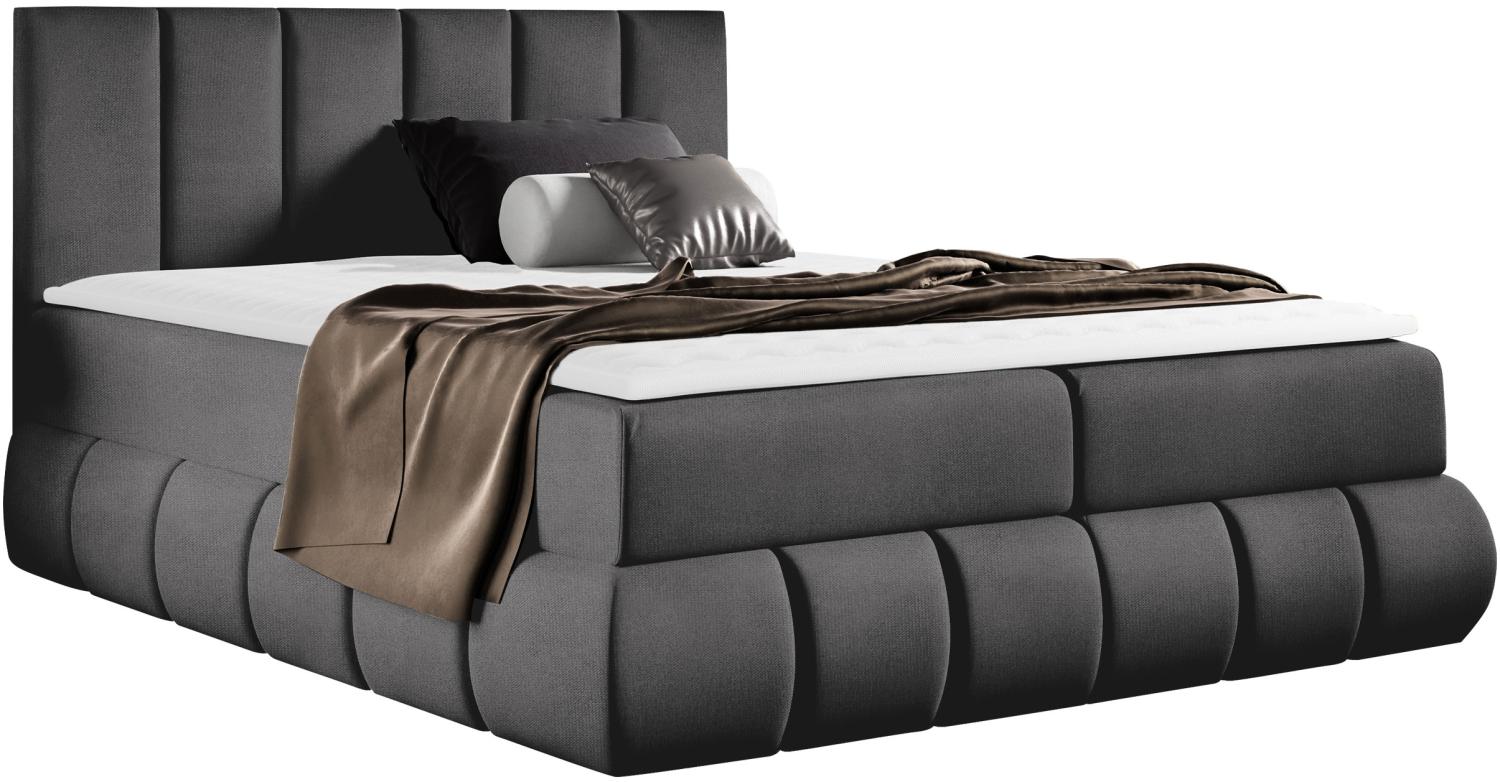 Boxspringbett Murkat, Grau, 180 x 200 cm Bild 1