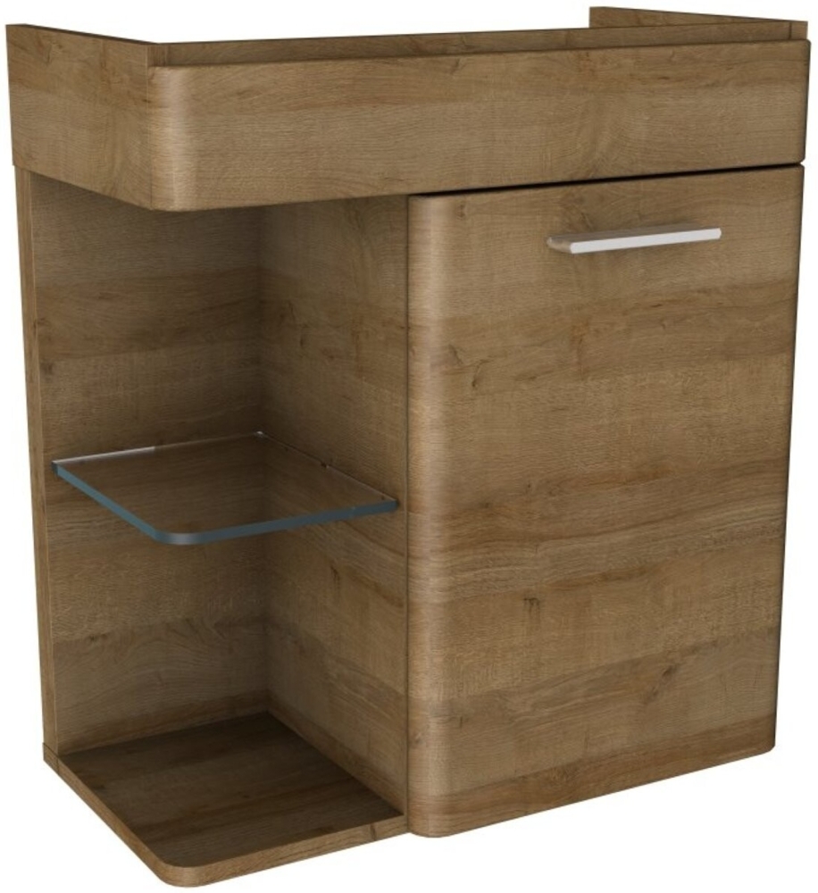 LANZET K8 Gäste WC Waschtischunterschrank 55 cm, Hellbraun Bild 1