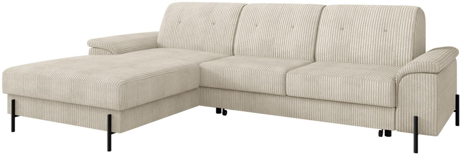 Ecksofa Eztano Cord (Farbe: Poso 100, Seite: Links) Bild 1