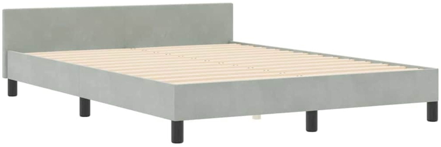 vidaXL Bettgestell mit Kopfteil Hellgrau 140 x 200 cm Samt 3344879 Bild 1