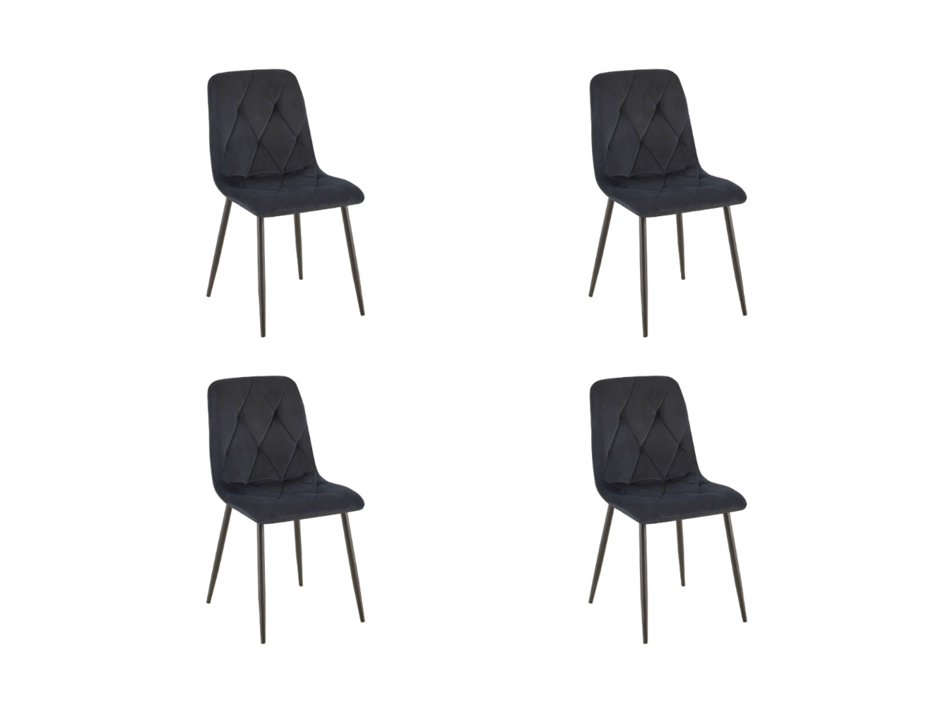 Esszimmerstuhl 4er Set Samt mit Metallgestell in Schwarz Polsterstuhl Modern Elegant, 45 x 87 x 41 cm Bild 1