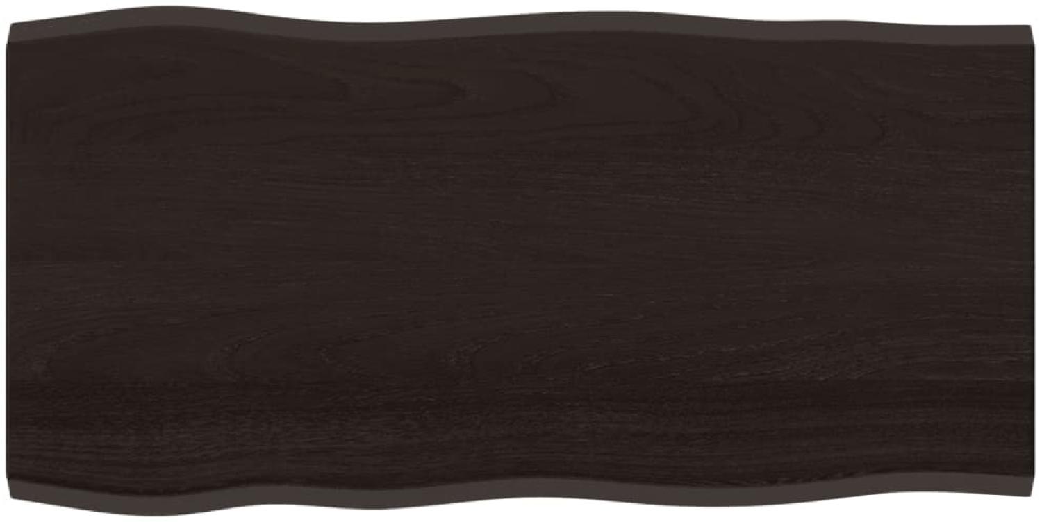 vidaXL Tischplatte 100x50x2 cm Massivholz Eiche Behandelt Baumkante 364016 Bild 1