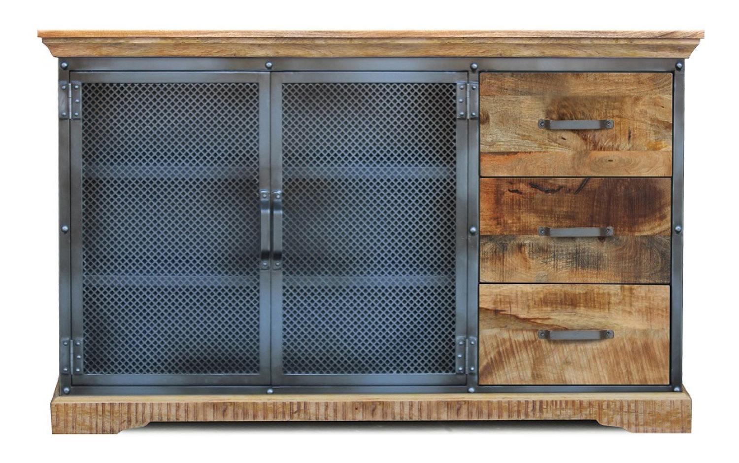 Sideboard 146x88 cm 'Detroit' Mango natur Metall Bild 1