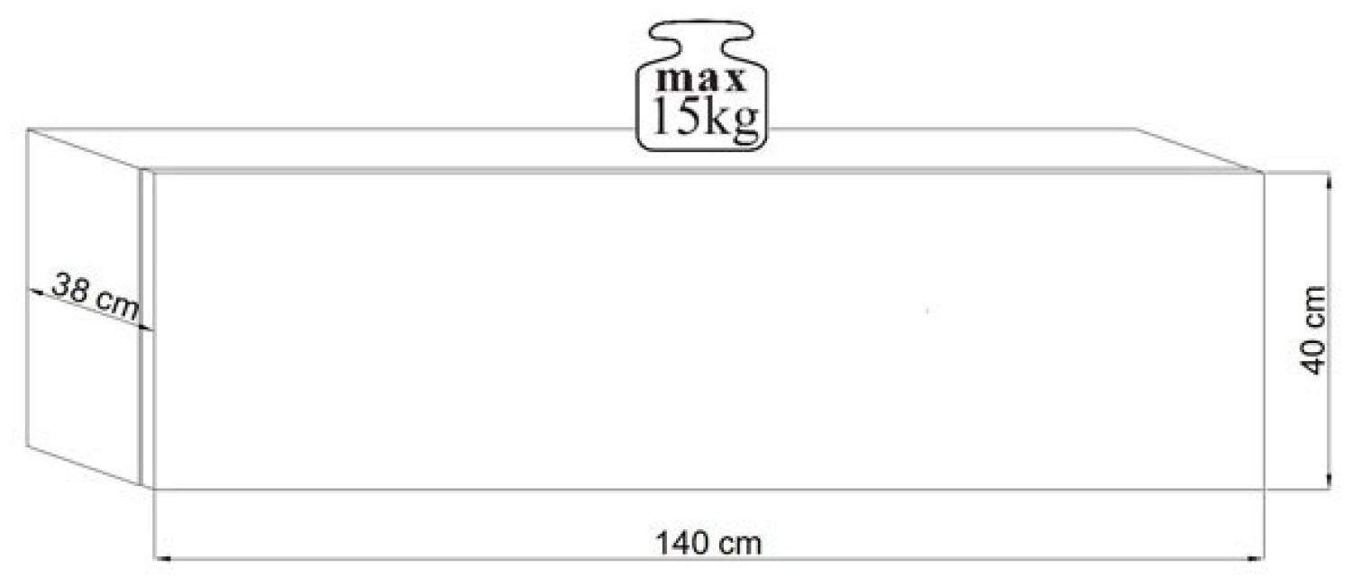 Lowboard "Vivo" TV-Unterschrank 140cm wotan eiche inklusive LED Bild 1