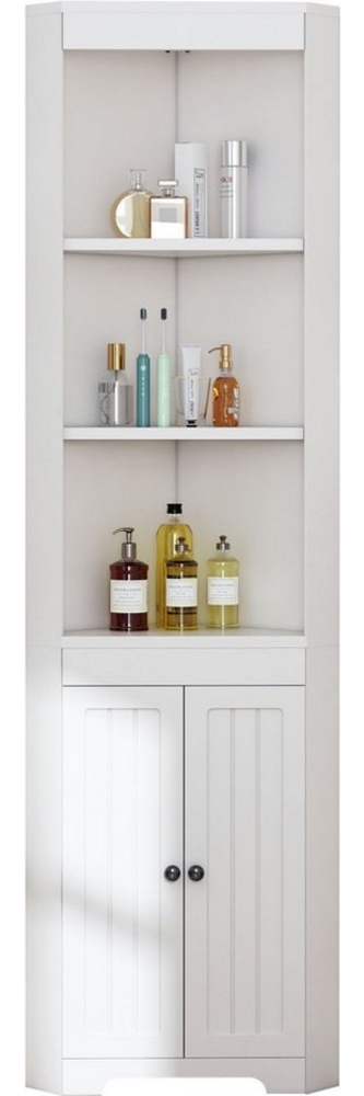 MODFU Hochschrank Badezimmer-Hochschrank (Badezimmer-Hochschrank Dreieckig,Feuchtigkeitsgeschützte Türen, Drei Ablagefächer, Verstellbare Einlegeböden, 49.5 x 35 x 170 cm) Bild 1