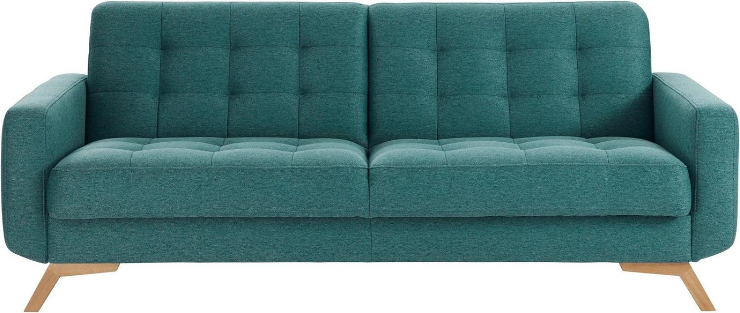 exxpo - sofa fashion 3-Sitzer Fiord, aktuelles Design, tolle Detailverarbeitung im Sitz und Rücken, bequem, wahlweise Kippcouch mit Bettfunktion und Bettkasten, Holzfuß Bild 1