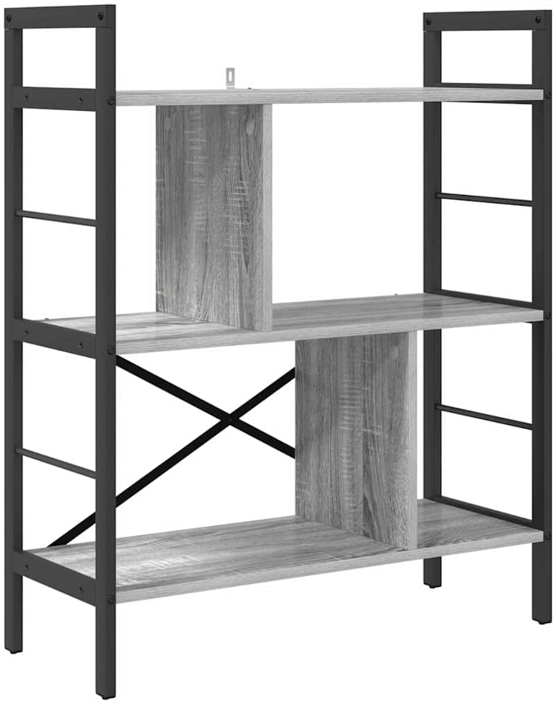 vidaXL Bücherregal Graues Sonoma 75 x 30 x 91 cm Holzwerkstoff 883973 Bild 1