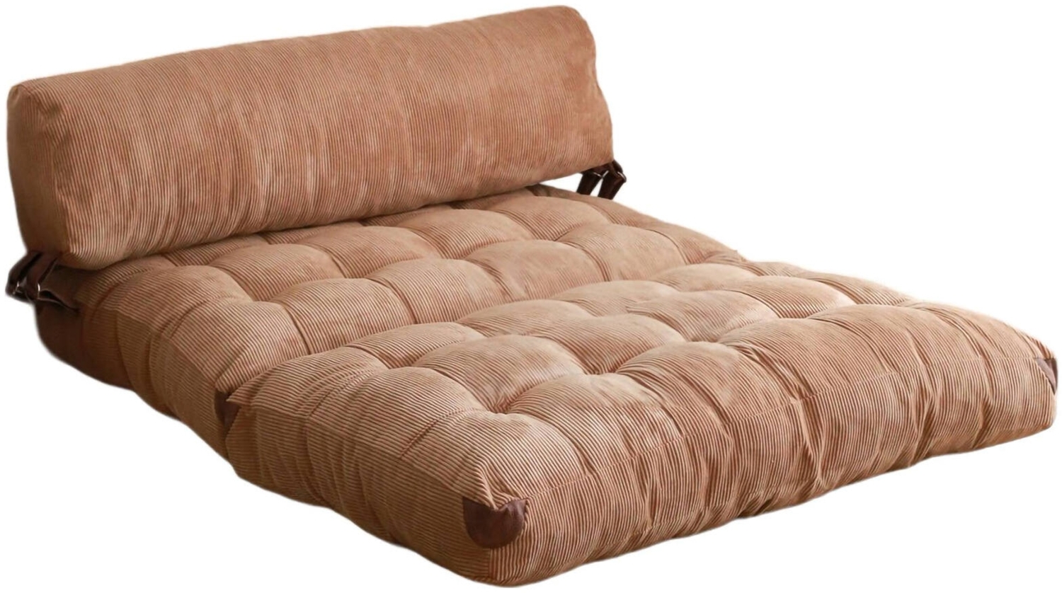 Dmora 2-Sitzer SchlafsofaSurigae, Verwandelbares Sofa, Lineare Stoffstruktur, Schlafsessel mit Stauraum, 120x75 h79 cm, Braun Bild 1