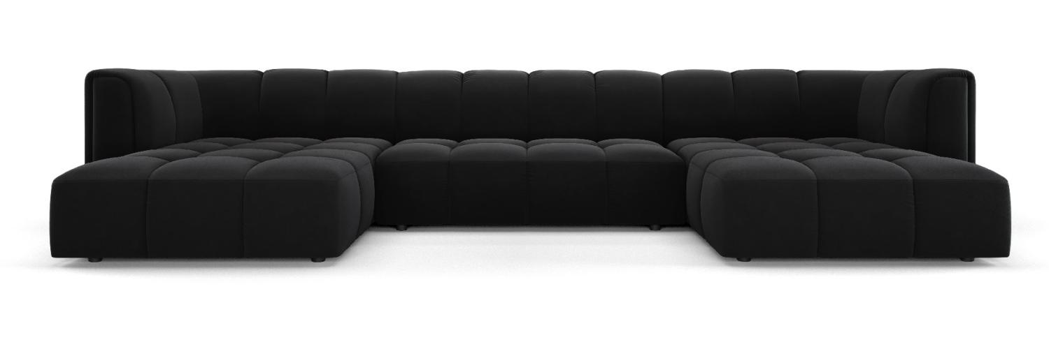 Micadoni Panorama Sofa Serena 5-Sitzer Samtstoff Schwarz Bild 1