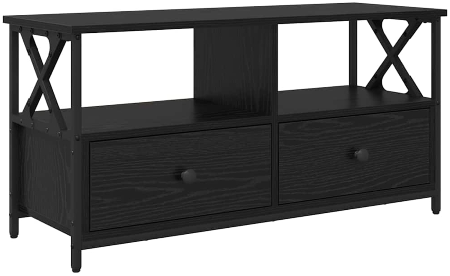 vidaXL TV-Schränk mit Schubladen Schwarz Eichen-Optik 90 x 33 x 45 cm 881303 Bild 1