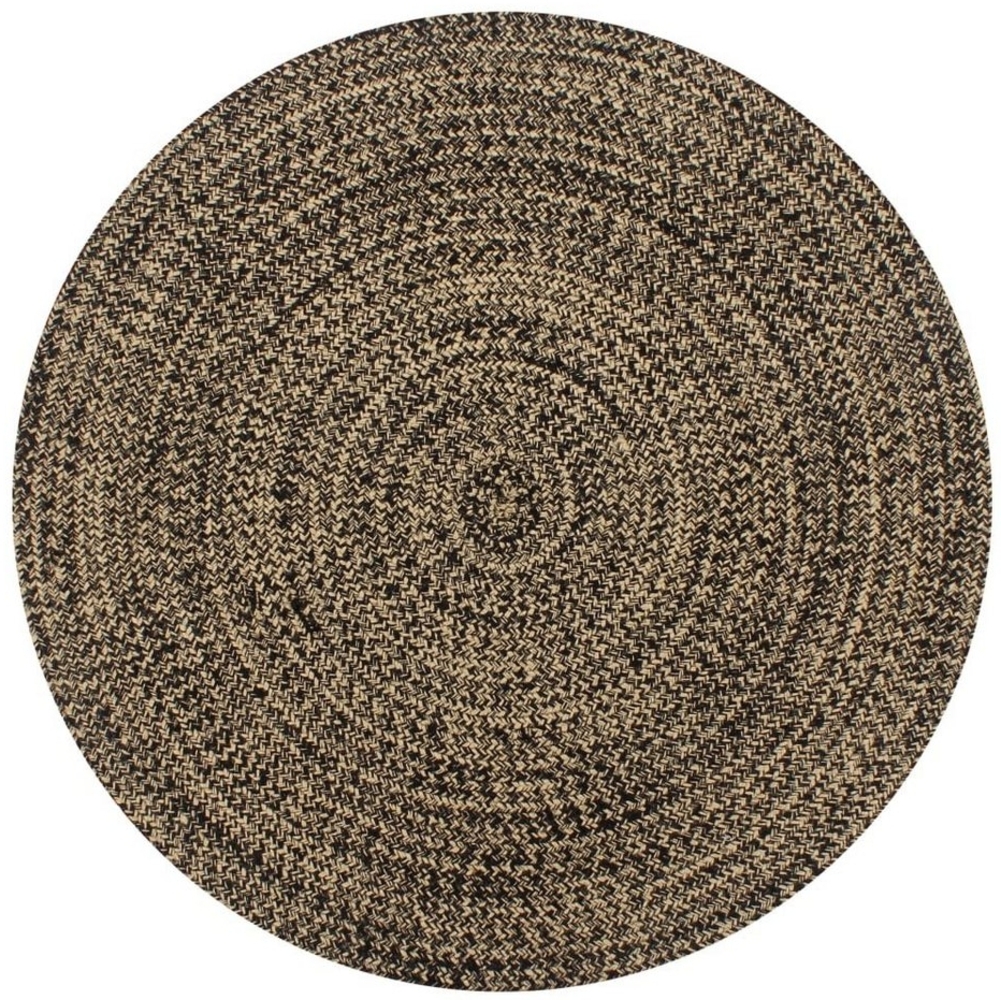 vidaXL Teppich Handgefertigt Jute Schwarz und Natur 120 cm 133726 Bild 1