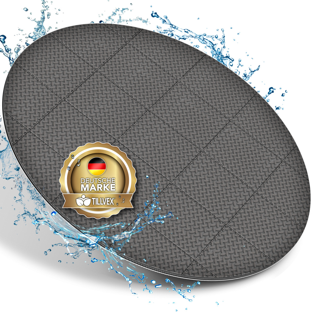 tillvex® Whirlpool Unterlage rund 240cm Grau | Bodenmatte Poolunterlage Matte für Outdoor Whirlpools | Thermo Bodenschutzmatte Pool Untergrund | Bodenschutz Bodenplatte schützt & isoliert Bild 1