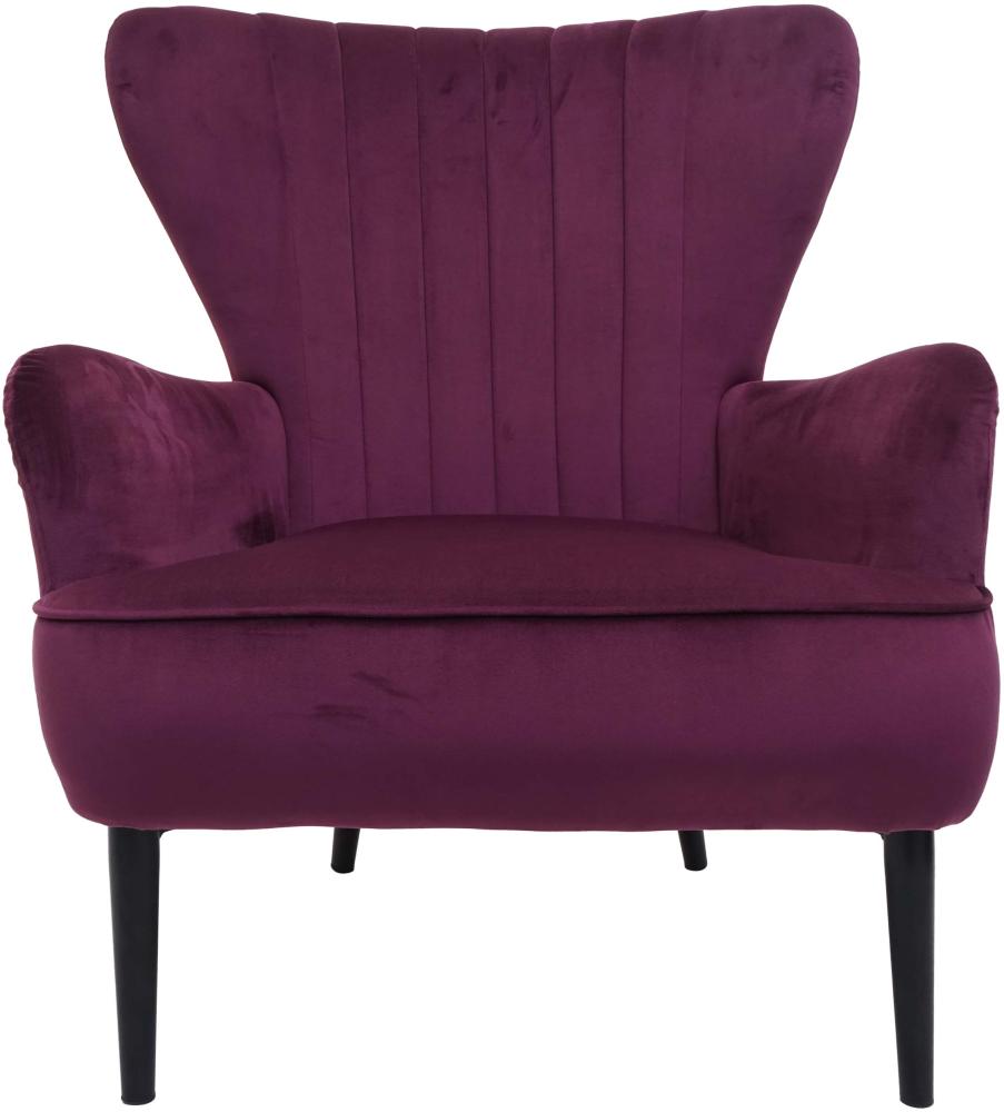 Lounge-Sessel HWC-K37, Cocktailsessel Polstersessel Sessel, Samt, Bordeaux Bild 1