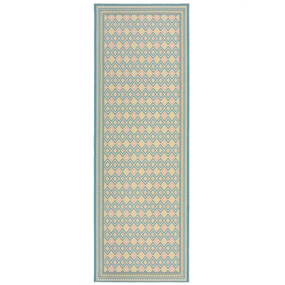 Kadima Design Outdoor-Teppich in Pastell, Geometrisch, pflegeleichter & rutschfester – "Ravenglass". 80x230 cm Bild 1