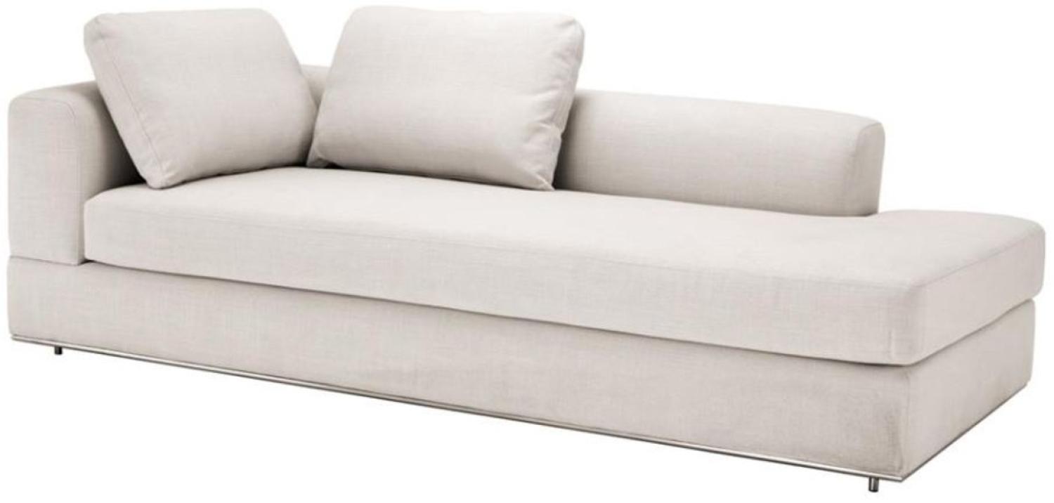 Casa Padrino Designer Sofa Naturfarbig Linksseitig 231 x 101 x H. 85 cm - Luxus Wohnzimmer Möbel Bild 1