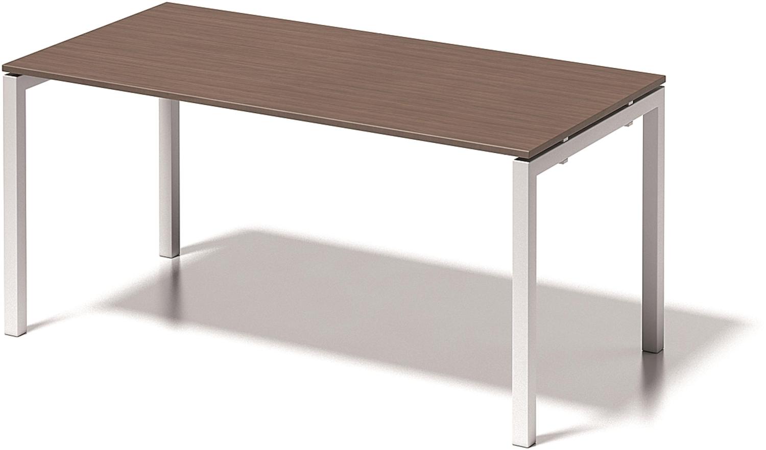 Cito Schreibtisch, 740 mm höhenfixes U-Gestell, H 19 x B 1600 x T 800 mm, Dekor nußbaum, Gestell verkehrsweiß Bild 1