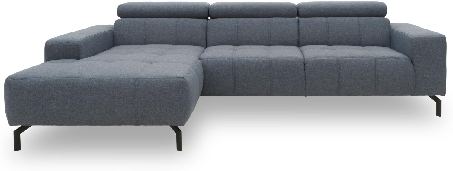 DOMO Collection Cunelli, Ecksofa mit Kopfstützfunktion, Webstoff blau, 175 x 292 cm Bild 1