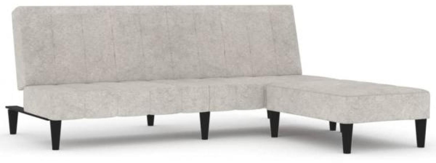 Schlafsofa 2-Sitzer mit Hocker Hellgrau Mikrofasergewebe [3121284] Bild 1
