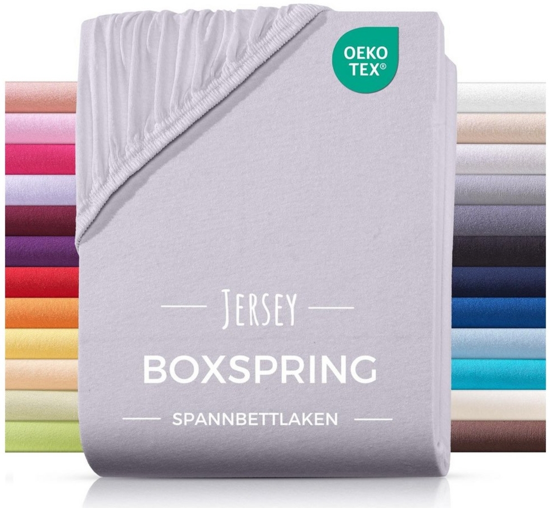 Carpe Sonno Spannbettlaken Boxspringbett Wasserbett Jersey 180x200 180x220 200x200 200x220, Jersey, Gummizug: rundum, (1 Stück), Bettlaken Baumwolle Matratzenbezug hohe Matratzen bis 32cm Bild 1