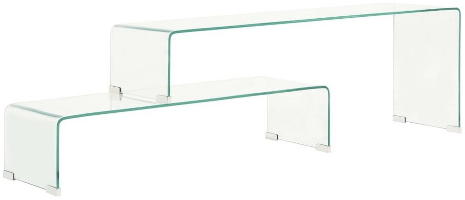 vidaXL 2-tlg. Couchtisch-Set 90x30x20/110x30x40 cm Hartglas 284728 Bild 1