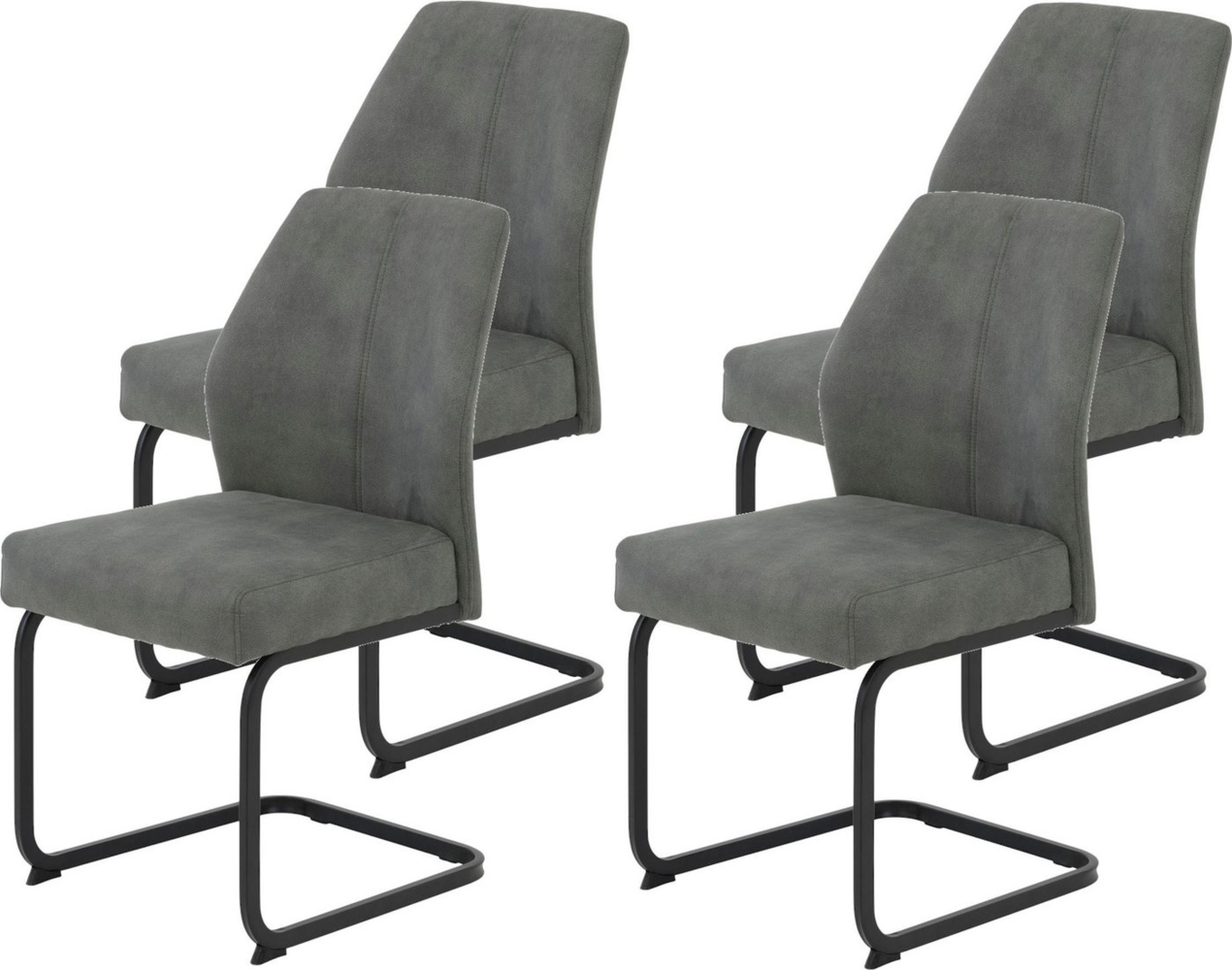 HELA Freischwinger NEPTUN, Esszimmerstuhl-Set (Set, 4 St), Federkern,140 kg Belastbar,Pflegeleichter Stoff, Dicke Polsterung Bild 1