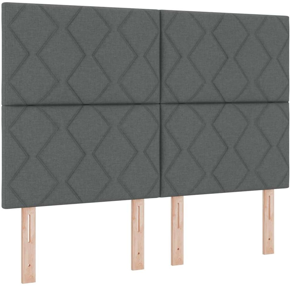 vidaXL Boxspringbett mit Matratze Dunkelgrau 140 x 200 cm Stoff 3342950 Bild 1