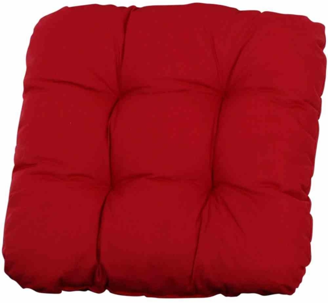 SIENA GARDEN 'SUNNY' Sitzkissen, universal, Dessin Uni rot, 50% Baumwolle/50% Polyester, 40 x 40 x 7 cm Bild 1