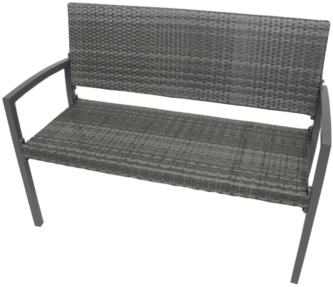 'SANREMO' Parkbank, Aluminium / Kunststoffgeflecht, Dunkelgrau, 87 x 60 x 116 cm Bild 1