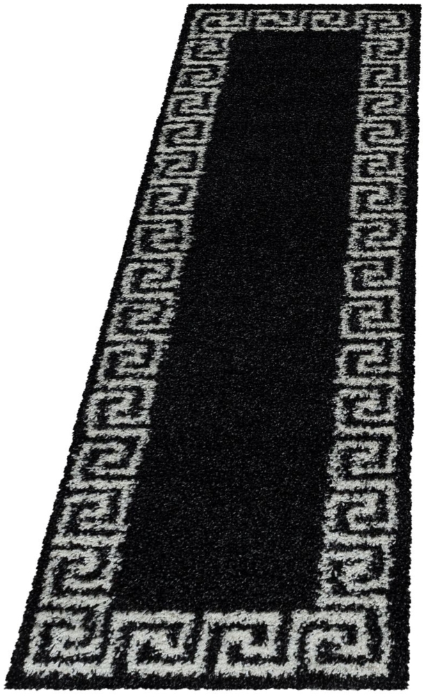 Hochflor Teppich Halo Läufer - 80x250 cm - Anthrazit Bild 1