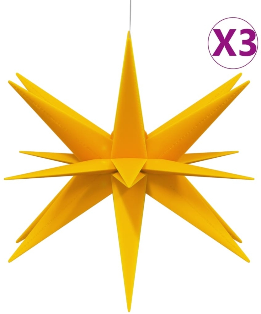 vidaXL LED-Weihnachtssterne 3 Stk. Faltbar Gelb 57 cm 3190443 Bild 1