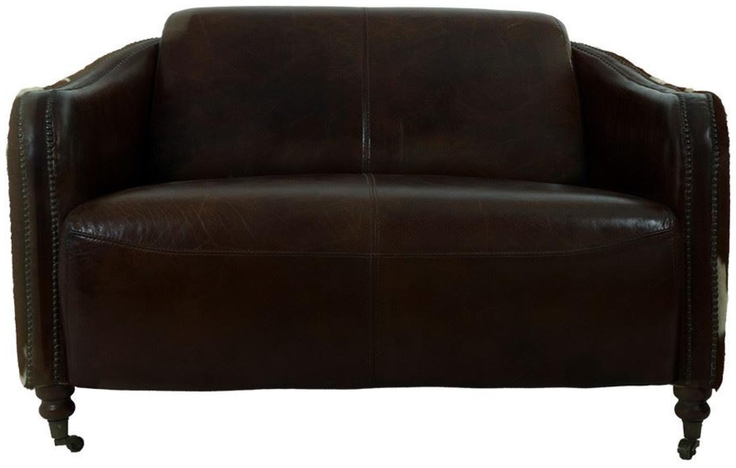 Clubsofa Flair 2-Sitzer Leder Vintage-Cigar Kuhfell braun. Bild 1