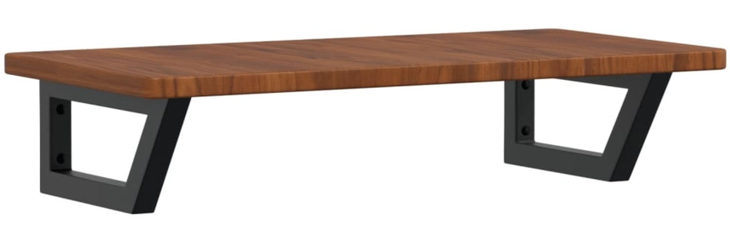 vidaXL Waschtischplatte mit Halterung Stahl und Massivholz Eiche 3302347 Bild 1