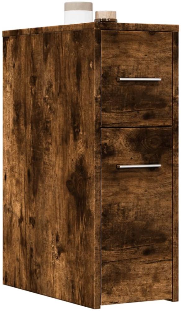 vidaXL Badschrank Schmal mit Rollen Räuchereiche Holzwerkstoff 855281 Bild 1