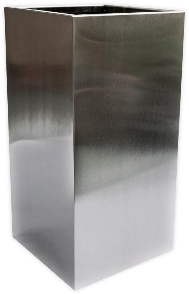 Köhko Pflanzkübel Pflanzkübel Edelstahl matt gebürsteter Blumengefäß eckig Stehsäule Bild 1