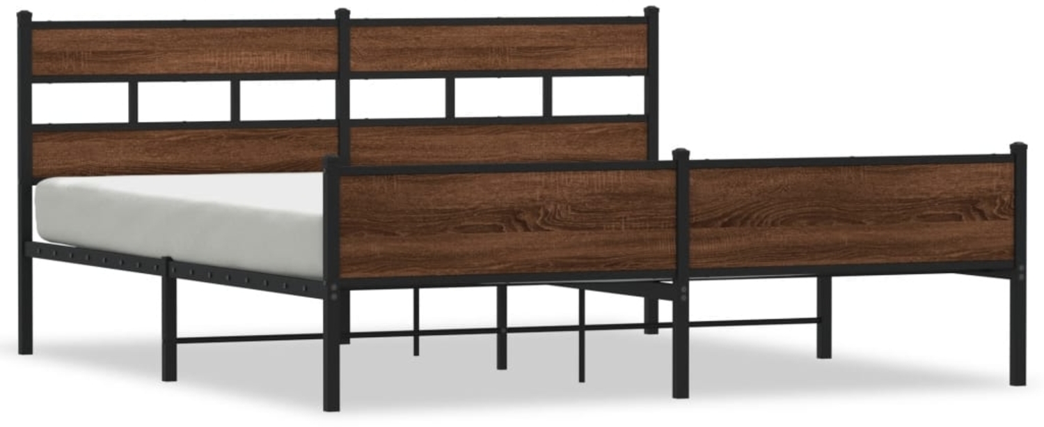 vidaXL Metallbett ohne Matratze Braun Eichen-Optik 180x200 cm 3308517 Bild 1