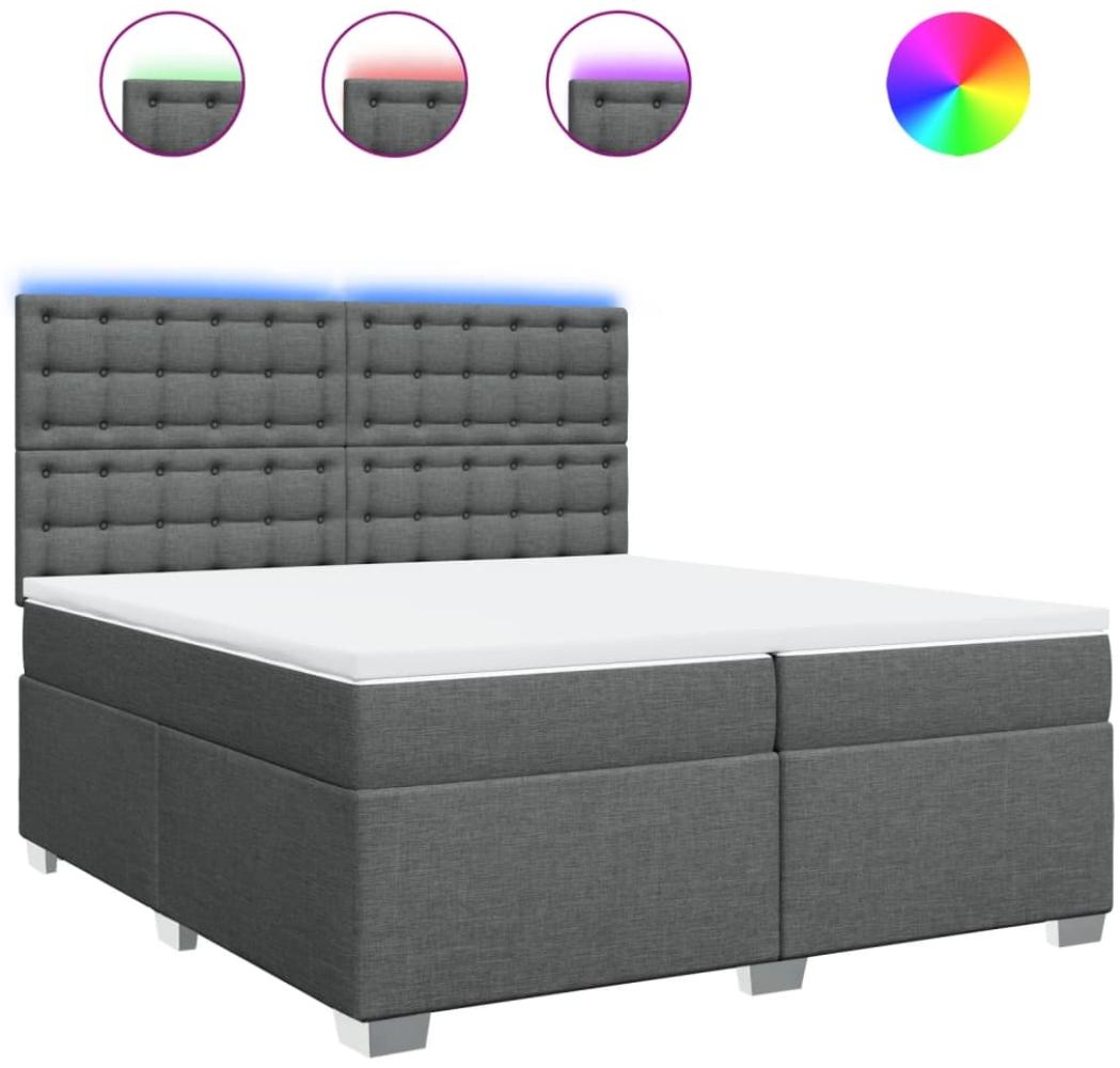 vidaXL Boxspringbett mit Matratze Dunkelgrau 200x200 cm Stoff 3292910 Bild 1